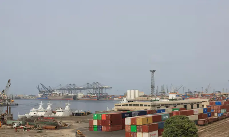 Shipping containers are seen at the Karachi port in Karachi, Pakistan, on June 10, 2025. &mdash; Reuters/File