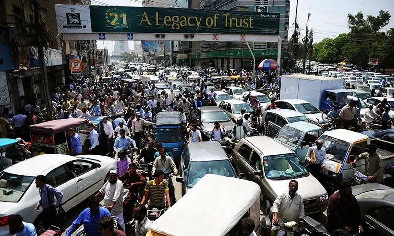 A file photo showing a traffic jam in Pakistan. &mdash; AFP/File