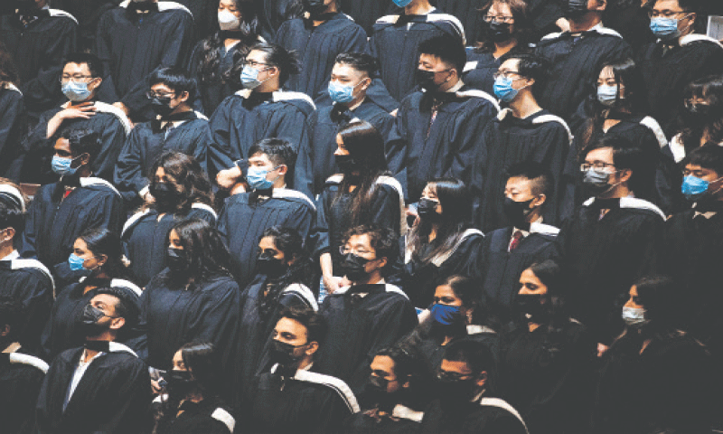 A JUNE 10, 2022, file photo shows students attending a convocation as the University of Toronto began the first in-person ceremonies since Covid-19 pandemic.&mdash;Reuters