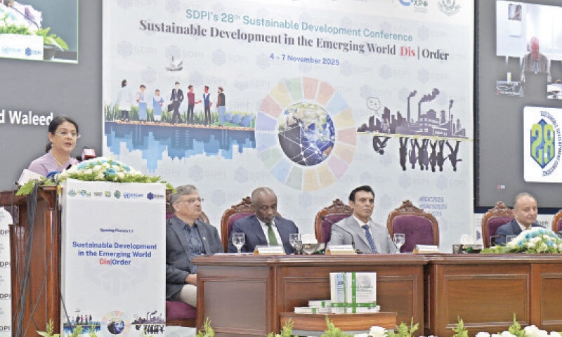 Bangladesh’s Adviser for Environment, Forest and Climate Change Syeda Rizwana Hasan speaks during a session during the SDPI conference in Islamabad on Tuesday. — Photo by Mohammad Asim Bangladesh’s Adviser for Environment, Forest and Climate Change Syeda Rizwana Hasan speaks during a session during the SDPI conference in Islamabad on Tuesday. — Photo by Mohammad Asim