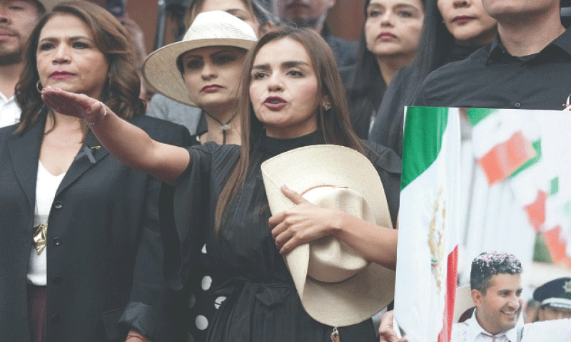 GRECIA Quiroz takes oath as mayor of Uruapan, Mexico’s avocado capital.—Reuters GRECIA Quiroz takes oath as mayor of Uruapan, Mexico’s avocado capital.—Reuters