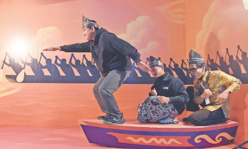 Artists perform the traditional boat dance during the Indonesian Expo 2025 in Islamabad on Sunday. — Online