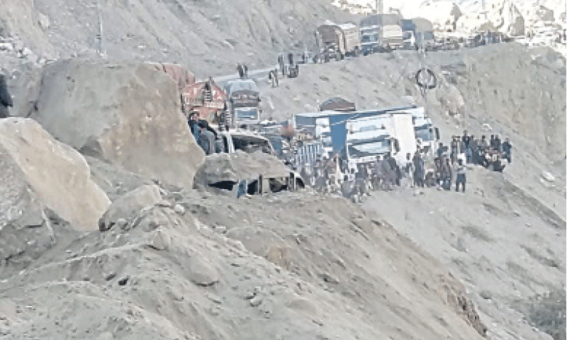 EFFORTS are underway to retrieve the vehicles in Chilas.&mdash;Dawn