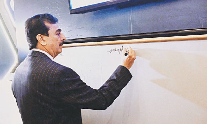 Senate Chairman Syed Yousuf Raza Gilani signs the Islamabad Communique jointly adopted at the conclusion of the Inter-Parliamentary Speakers’ Conference in Islamabad on Wednesday. — APP Senate Chairman Syed Yousuf Raza Gilani signs the Islamabad Communique jointly adopted at the conclusion of the Inter-Parliamentary Speakers’ Conference in Islamabad on Wednesday. — APP
