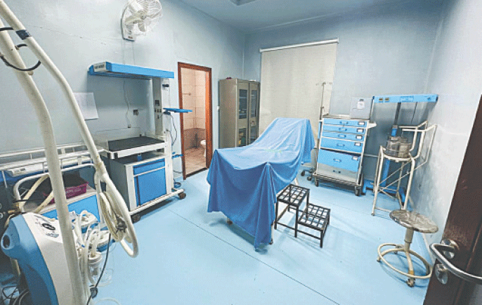 A refurbished labour room of Maryam Nawaz Sharif Clinic where delivery cases are attended.