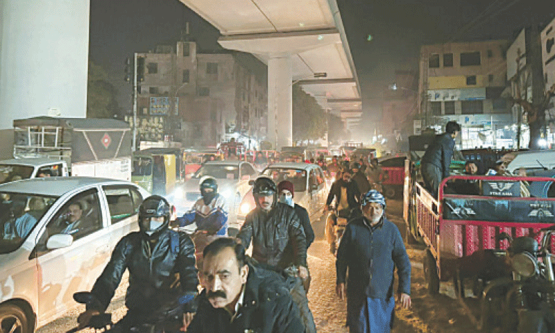 A traffic mess on McLeod Road on Tuesday evening. — Dawn A traffic mess on McLeod Road on Tuesday evening. — Dawn