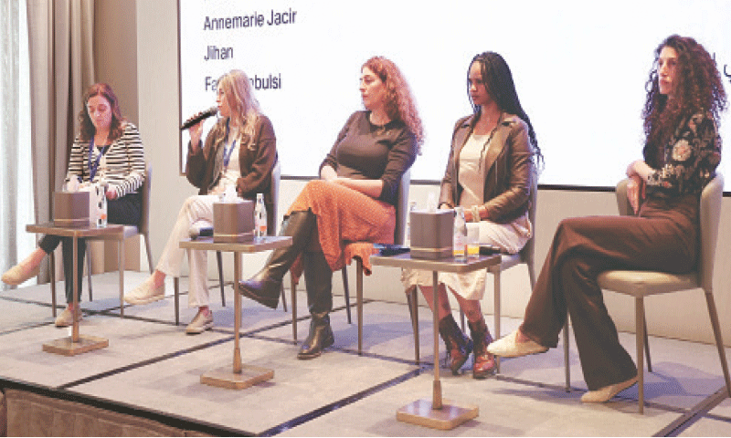 WOMEN filmmakers participate in a panel discussion.—Courtesy Doha Film Festival