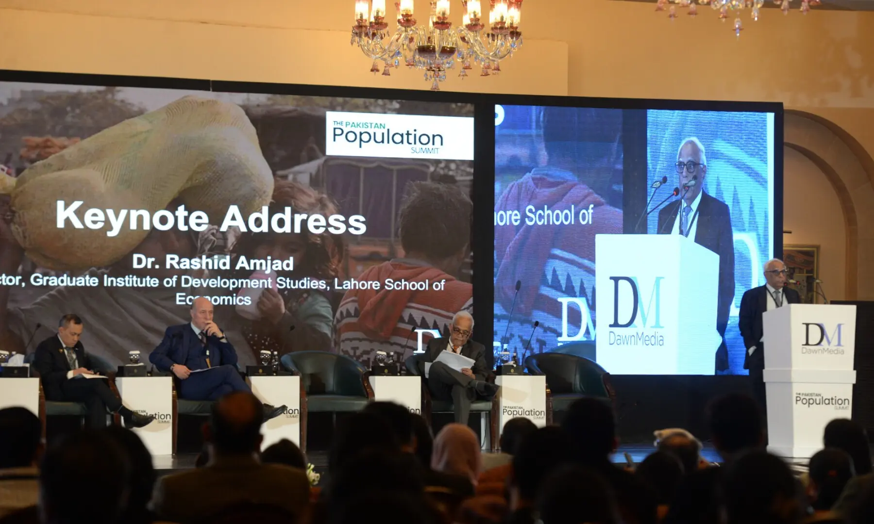 Dr Rashid Amjad speaks at the summit. — Mohammad Asim/White Star