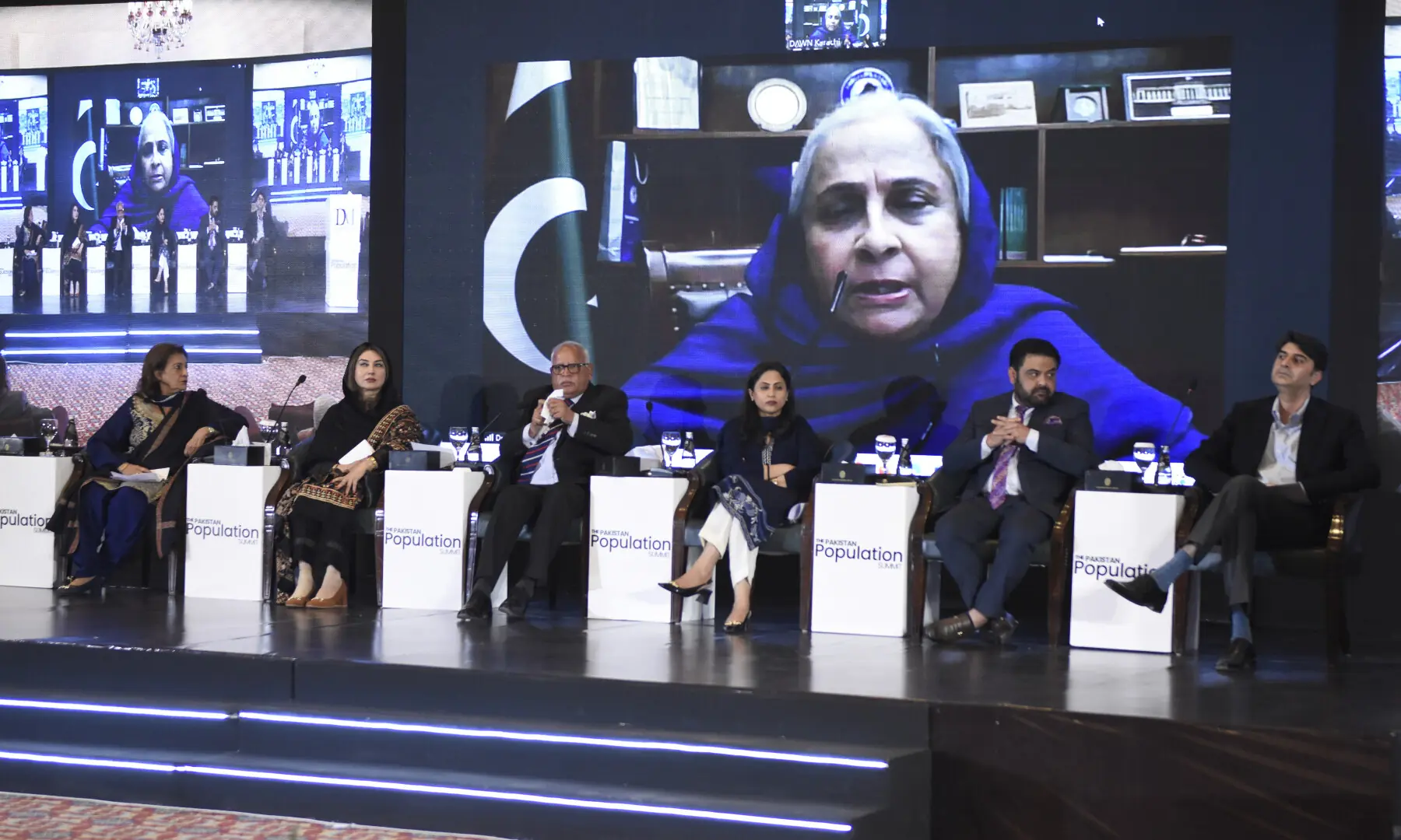 Sindh health minister Dr Azra Fazal Pechuho speaks at the summit. — Tanveer Shahzad/White Star