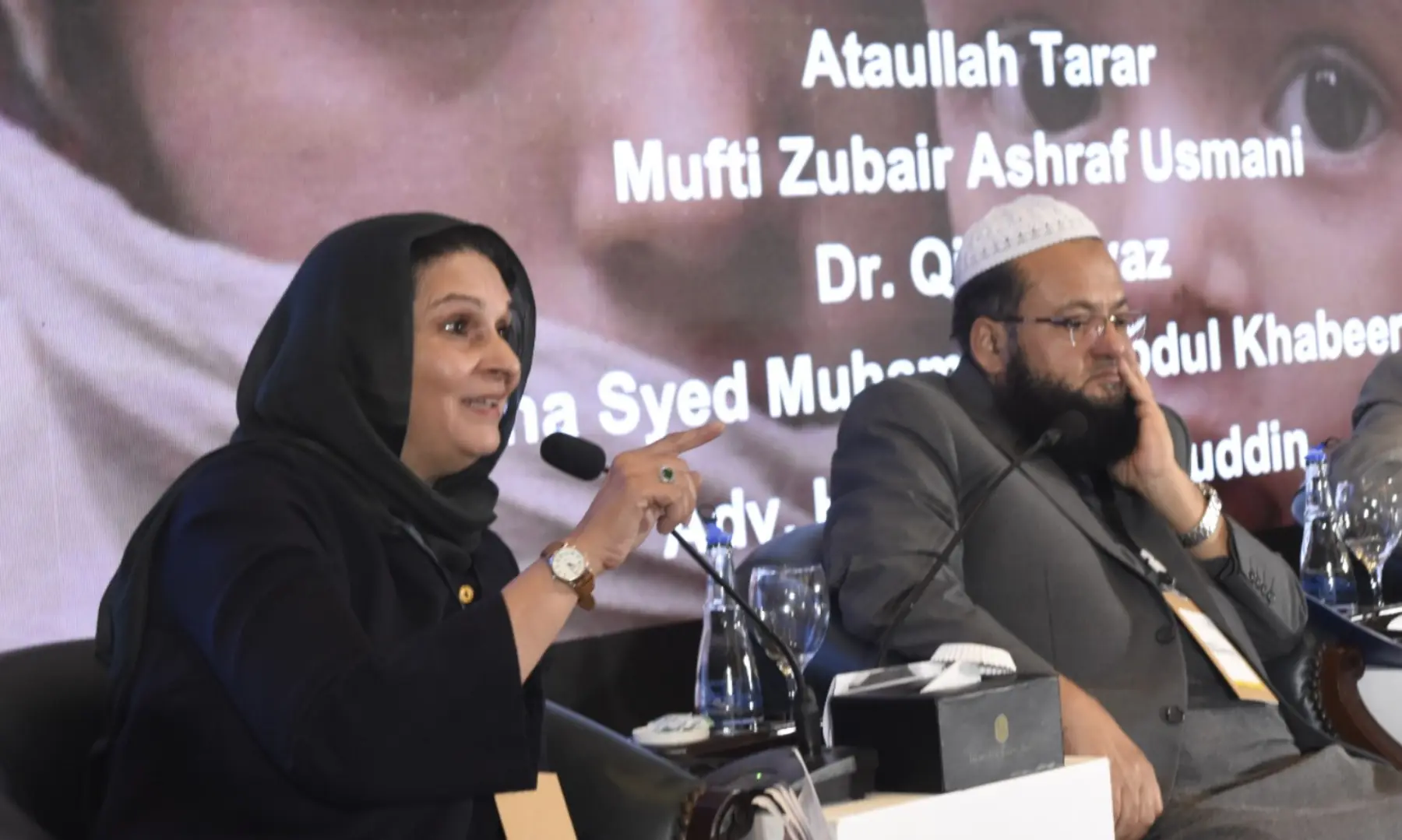 Legal expert Humaira Masihuddin speaks at the summit. &mdash; Tanveer Shahzad / White Star