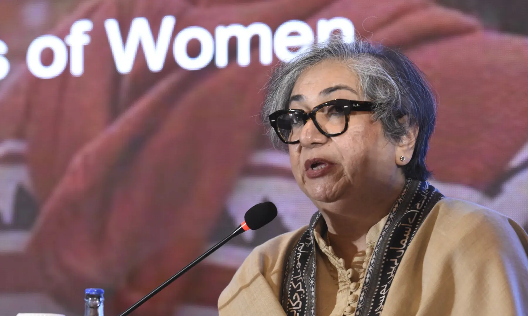 NCSW head Umme Laila Azhar speaks at the summit.  — Tanveer Shahzad / White Star