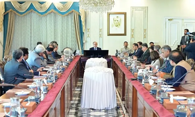 PRIME Minister Shehbaz Sharif chairs a meeting on tax reforms.&mdash;PPI