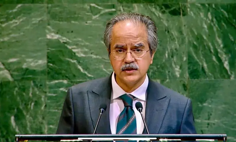 Pakistan’s Permanent Representative to the UN, Asim Iftikhar Ahmed, addresses the UN General Assembly. — Photo via X/@PakistanUN_NY Pakistan’s Permanent Representative to the UN, Asim Iftikhar Ahmed, addresses the UN General Assembly. — Photo via X/@PakistanUN_NY