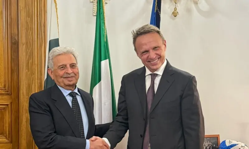 Minster for National Food Security and Research, Rana Tanveer Hussain meets Italian Minister of Agriculture, Francesco Lollobrigida in Rome on December 4, 2025. — Photo courtesy PID Minster for National Food Security and Research, Rana Tanveer Hussain meets Italian Minister of Agriculture, Francesco Lollobrigida in Rome on December 4, 2025. — Photo courtesy PID