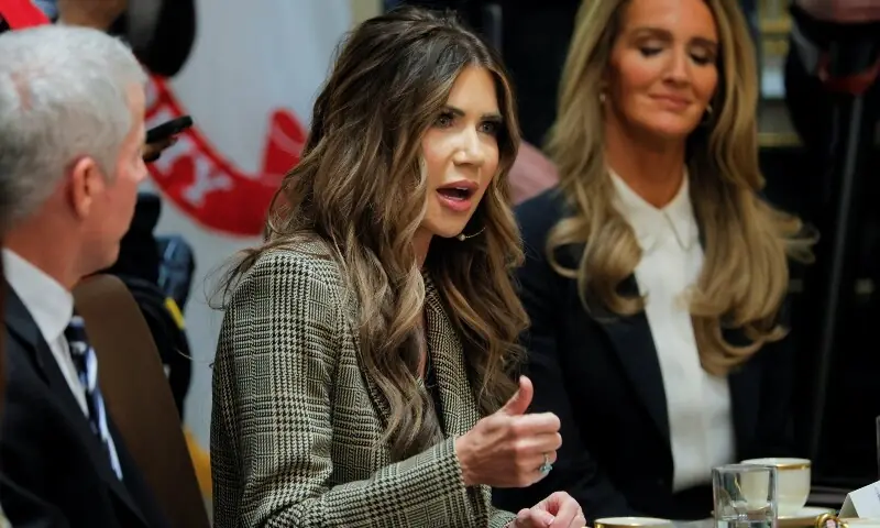 US Homeland Security Secretary Kristi Noem speaks during a cabinet meeting with US President Donald Trump, at the White House in Washington, DC, US, on December 2. &mdash; Reuters/File