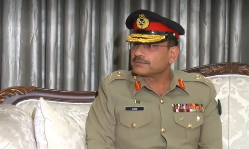 This file photo shows Chief of Army Staff Field Marshal Asim Munir, who has now been notified as the country&rsquo;s first chief of defence forces. &mdash; DawnNewsTV/File
