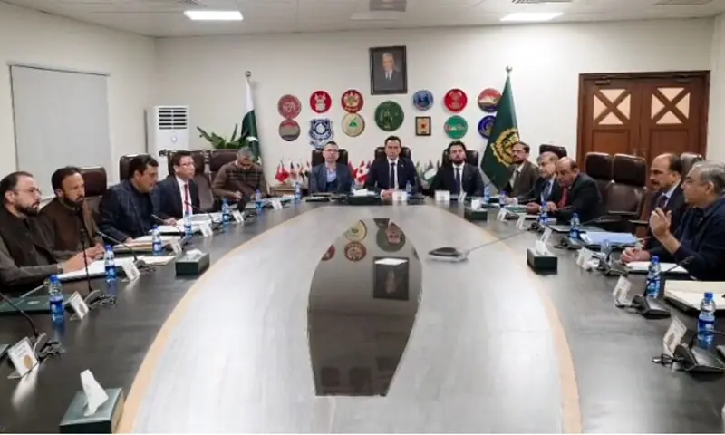 A meeting of officials from the interior and overseas Pakistanis ministries in Islamabad on Friday. &mdash; Radio Pakistan