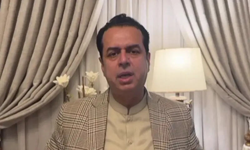 Minister of State for Interior Tallal Chaudhry speaks to the media in Islamabad on Monday. &mdash; DawnNewsTV
