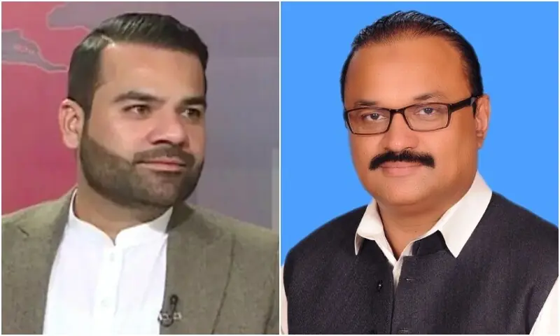 A combination photo of Minister of State for Law and Justice and PTI Chief Whip Amir Dogar. &mdash; DawnNewsTV/File/National Assembly