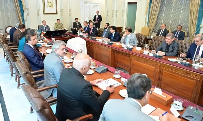 Prime Minister Muhammad Shehbaz Sharif chairs a meeting on Readiness and Implementation effectiveness of development projects on December 8. &mdash; Photo courtesy PID