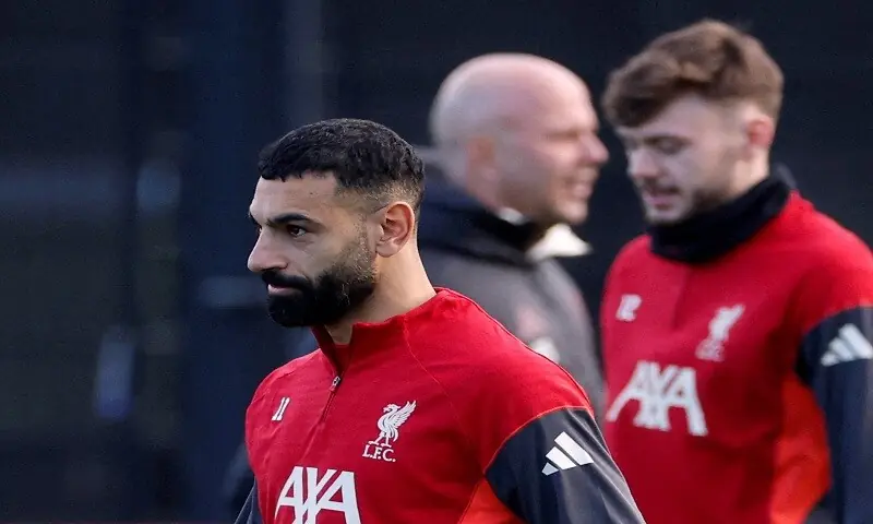 Liverpool’s Mohamed Salah attends a training session at the AXA Training Centre in Liverpool on December 8, 2025.—Reuters Liverpool’s Mohamed Salah attends a training session at the AXA Training Centre in Liverpool on December 8, 2025.—Reuters