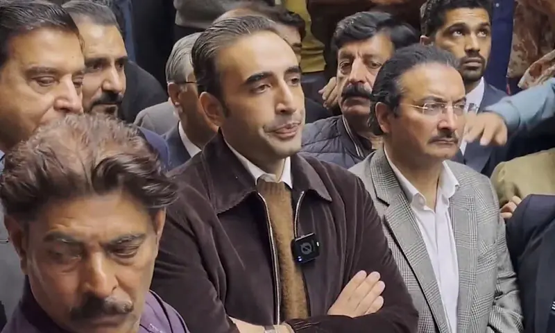PPP Chairman Bilawal Bhutto Zardari addresses reporters in Lahore on December 10. — Screengrab via X/@MediaCellPPP PPP Chairman Bilawal Bhutto Zardari addresses reporters in Lahore on December 10. — Screengrab via X/@MediaCellPPP