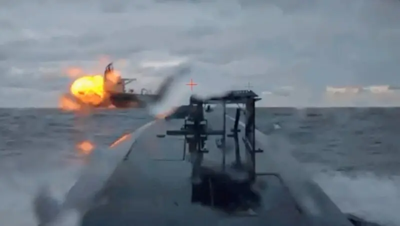 A Ukrainian sea drone shows the Dashan, a tanker part of Russia’s so-called “shadow fleet”, being struck by another sea drone in the Black Sea, December 10, 2025, in this picture obtained from a video. — Reuters A Ukrainian sea drone shows the Dashan, a tanker part of Russia’s so-called “shadow fleet”, being struck by another sea drone in the Black Sea, December 10, 2025, in this picture obtained from a video. — Reuters