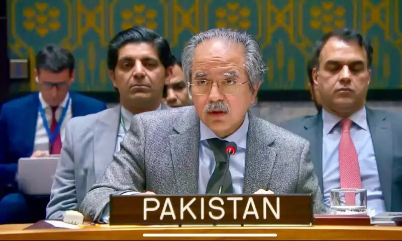 Pakistan&rsquo;s Permanent Representative to the United Nations Ambassador Asim Iftikhar Ahmad. &mdash; Photo courtesy @PakistanUN_NY/X
