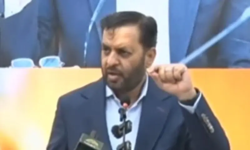 Health Minister Mustafa Kamal addressing the launch ceremony for the final anti-polio campaign of 2025 on December 11. &mdash; DawnNewsTV