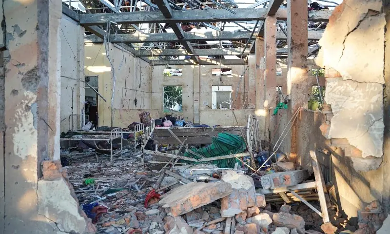 This picture shows a hospital damaged in a Myanmar military air strike that killed more than 30 people at a hospital in Mrauk U, western Rakhine state on December 11, 2025. —AFP This picture shows a hospital damaged in a Myanmar military air strike that killed more than 30 people at a hospital in Mrauk U, western Rakhine state on December 11, 2025. —AFP