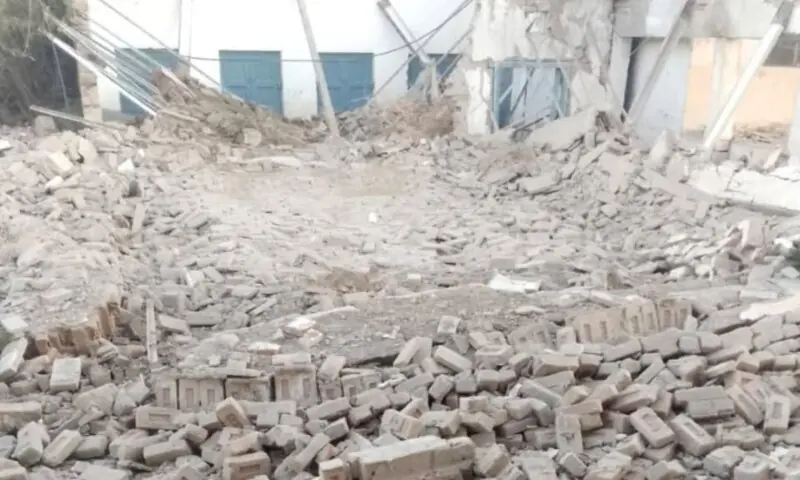 Aftermath of the attack on the Government Primary School in Mir Ali in North Waziristan. &mdash; Phoot via author