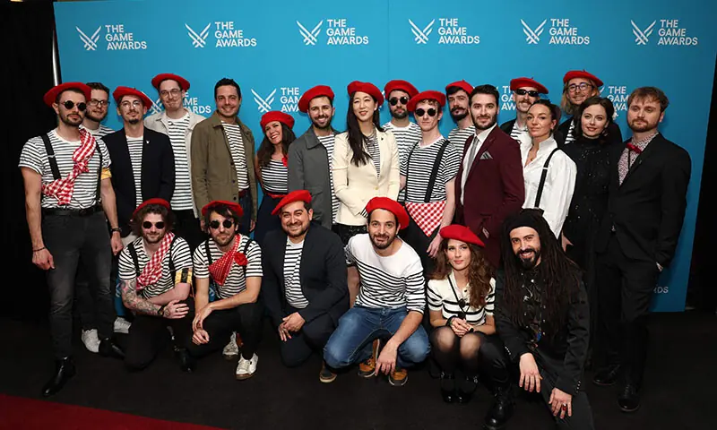 Members of the ‘Clair Obscur: Expedition 33’ developer Sandfall Interactive pose as they arrive to attend The Game Awards at the Peacock Theater in Los Angeles, California, the US on December 11. — AFP