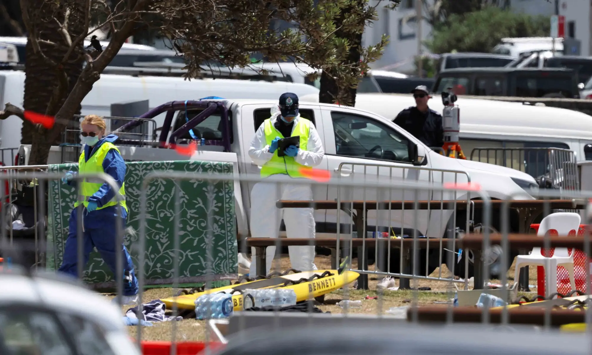 Members of the forensic team work at the scene of a shooting during a Jewish holiday celebration at Bondi Beach, in Sydney, Australia, December 15, 2025. &mdash; Reuters
