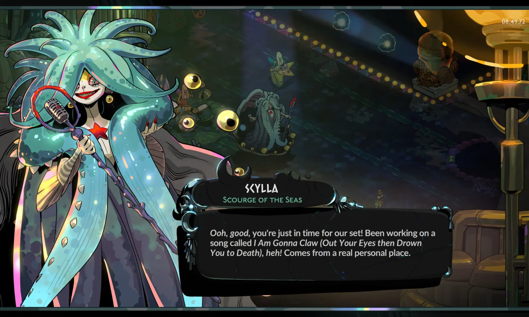 Scylla debuts a new song. &mdash; screengrab by author