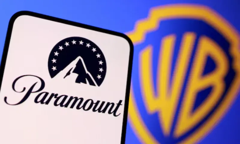 Paramount and Warner Bros logos are seen in this illustration taken December 8, 2025. REUTERS/File