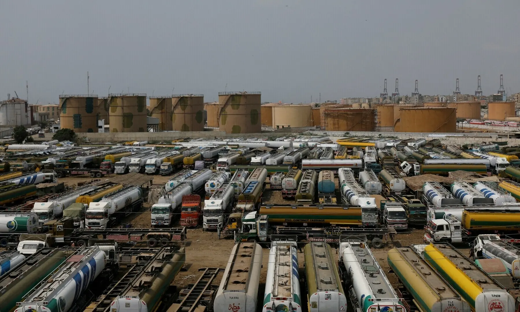 Oil tankers are seen parked in Karachi, Pakistan on Sept 19, 2023. &mdash; Reuters/File