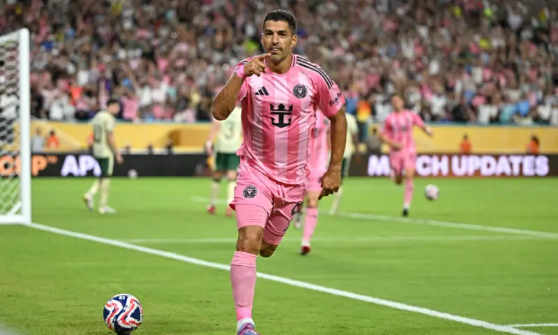 Inter Miami’s Uruguayan forward #09 Luis Suarez (C) celebrates scoring his team’s second goal during the FIFA Club World Cup 2025 Group A football match between US Inter Miami and Brazil’s Palmeiras at the Hard Rock stadium in Miami on June 23, 2025. — AFP/File Inter Miami’s Uruguayan forward #09 Luis Suarez (C) celebrates scoring his team’s second goal during the FIFA Club World Cup 2025 Group A football match between US Inter Miami and Brazil’s Palmeiras at the Hard Rock stadium in Miami on June 23, 2025. — AFP/File