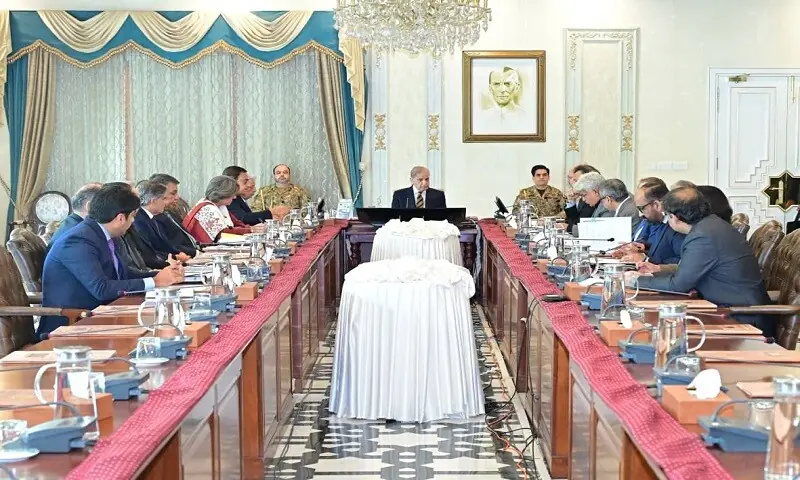 Prime Minister Shehbaz Sharif presiding over a meeting on meat export policy and sector&rsquo;s reforms on December 18. &mdash;APP/ X