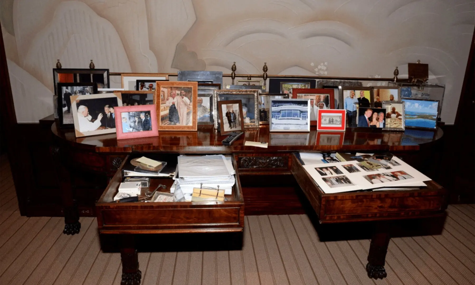 A view of drawers and framed photos shown in Jeffrey Epstein&rsquo;s Manhattan home are seen in this image released by the Department of Justice in Washington, DC, US, on December 19, 2025 as part of a new trove of documents from its investigations into the late financier and convicted sex offender Jeffrey Epstein. &mdash;Reuters