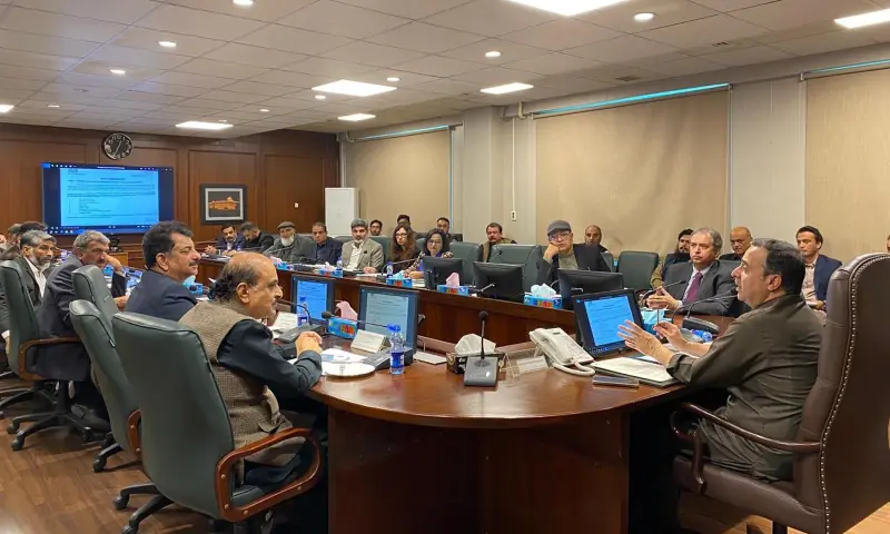 Maritime Minister Junaid Anwar Chaudhry chairs a meeting on the sustainable renovation of Kohsar Complex in Islamabad on Dec 20. — PID Maritime Minister Junaid Anwar Chaudhry chairs a meeting on the sustainable renovation of Kohsar Complex in Islamabad on Dec 20. — PID