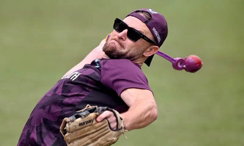 England coach Brendan McCullum throws a ball in the nets at the Melbourne Cricket Ground on December 23, 2025.—AFP England coach Brendan McCullum throws a ball in the nets at the Melbourne Cricket Ground on December 23, 2025.—AFP