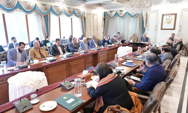 Prime Minister Shehbaz Sharif chairs a meeting of the Federal Cabinet in Islamabad on December 23. &mdash; PID