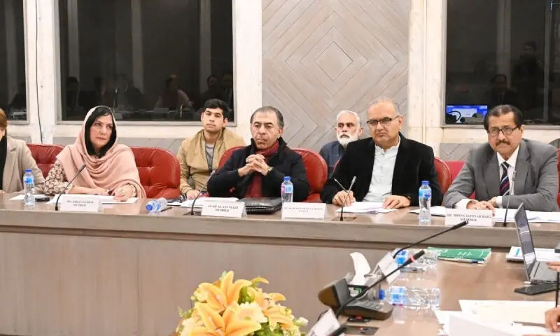 MNA Jawed Hanif Khan chaired a meeting of the National Assembly Standing Committee on Commerce. &mdash; Photo courtesy NA Committees/X
