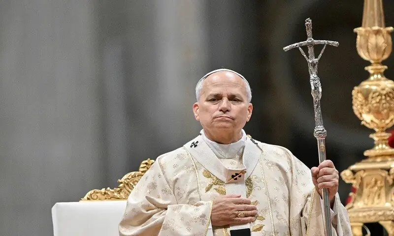 Pope Leo XIV looks on as he performs the Christmas mass at St Peter’s Basilica in the Vatican on December 25. —AFP Pope Leo XIV looks on as he performs the Christmas mass at St Peter’s Basilica in the Vatican on December 25. —AFP