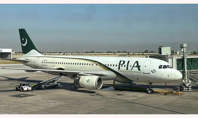 View of a Pakistan International Airlines (PIA) passenger plane, taken through a glass panel, at Islamabad International Airport, Pakistan October 3, 2023. — Reuters/File View of a Pakistan International Airlines (PIA) passenger plane, taken through a glass panel, at Islamabad International Airport, Pakistan October 3, 2023. — Reuters/File
