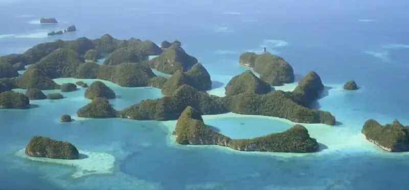 Palau&rsquo;s Rock Islands, a UNESCO World Heritage Site comprising hundreds of uninhabited limestone islands near Koror. &mdash;Screengrab from Reuters/X