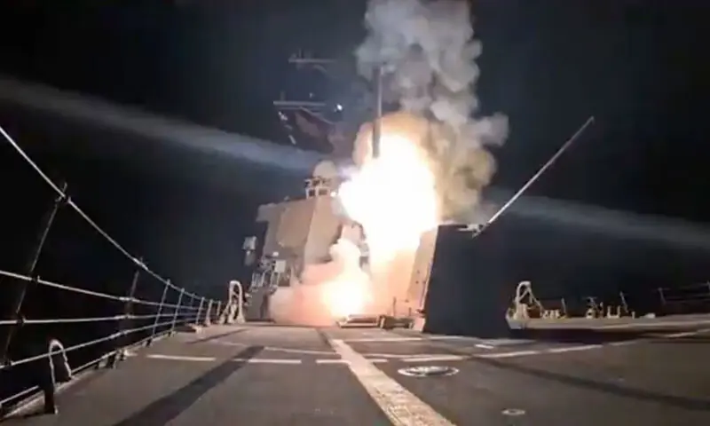 An image taken from video released by the US Department of Defence showing the strike in northwest Nigeria on December 25. &mdash; CNN/ Department of Defence