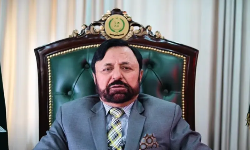 Gilgit-Baltistan CEC Raja Shahbaz Khan. &mdash; Screenshot taken from video posted on ecgb.gov.pk