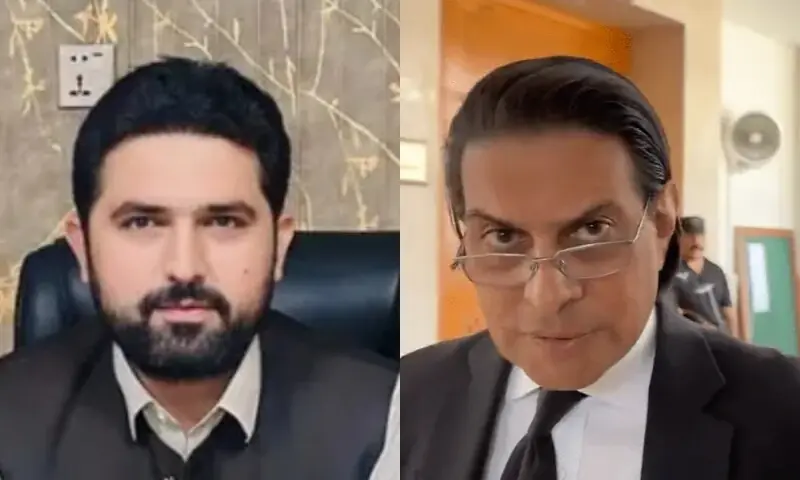 Photo collage of Pakhtunkhwa Chief Minister Sohail Afridi (left) and the PTI Secretary-General, Salman Akram Raja (right). &mdash; X/ PTI/Asad Toor