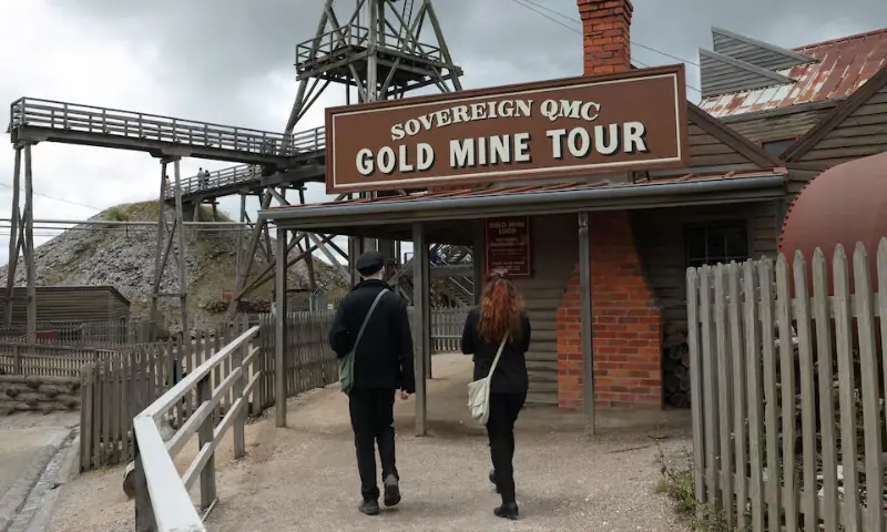 People enter a gold mine tour at Sovereign Hill, an outdoor living museum set in the Gold Rush era, in Ballarat, Australia, November 30, 2025. — REUTERS